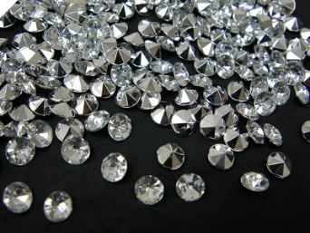 Diamond Cut Round Scatters - Clear 1000/pk