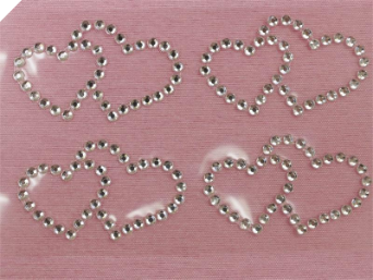 Adhesive Sparkle Double Hearts - Clear 24pk