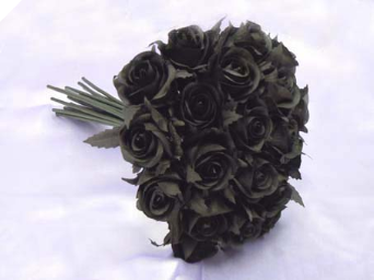 Silk Rose Bud Bouquet - Black (Out of stock)