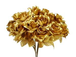 Velvet Bloom Roses - Gold 1-bunch