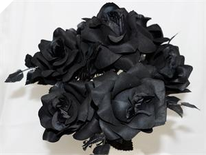 Velvet Bloom Roses - Black 1-bunch
