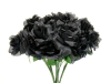 Silk Open Rose - Black 1-bunch