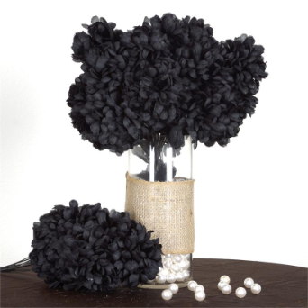 14 Chrysanthemum Mum Balls - Black