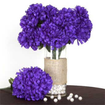 14 Chrysanthemum Mum Balls - Purple