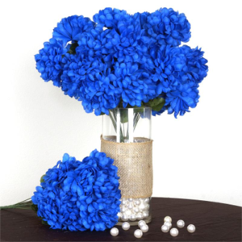14 Chrysanthemum Mum Balls - Royal Blue