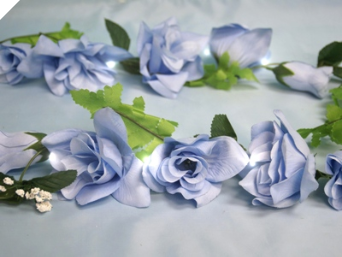 Supersized Rose Garland-Light Blue