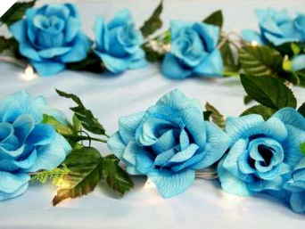 Supersized Rose Garland-Turquoise