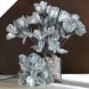 Silk Rose Buds - Silver 1-bunch