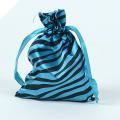 Animal Print Satin Bags 11cm x 14cm - Turquoise 10/pk