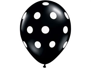 Polka Dot Party Balloons-Black 25/pk