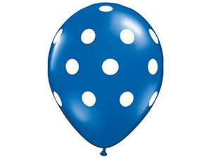 Polka Dot Party Balloons-Blue 25/pk