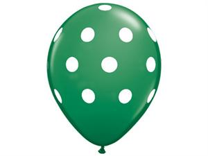 Polka Dot Party Balloons-Green 25/pk