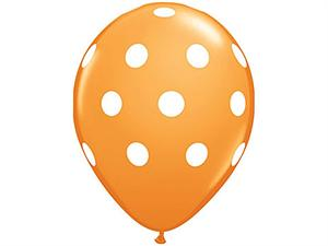Polka Dot Party Balloons-Orange 25/pk