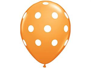 Polka Dot Party Balloons-Orange 25/pk Polka Dot Party Balloons-Orange 25/pk