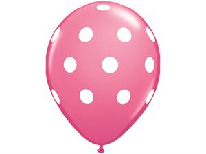 Polka Dot Party Balloons-Pink 25/pk