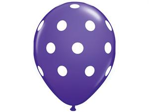 Polka Dot Party Balloons-Purple 25/pk