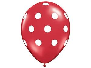 Polka Dot Party Balloons-Red 25/pk