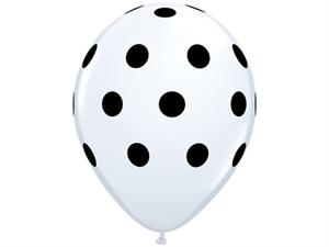 Polka Dot Party Balloons-White 25/pk