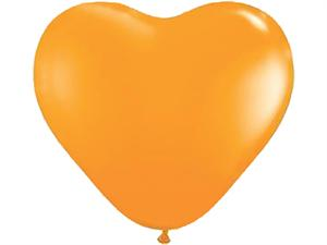 Love Heart Balloons-Orange 25/pk