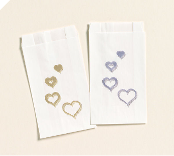 Hearts Cake Bags 20pk - Gold