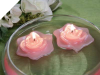6.35cm Pink Floating Rose Candle-4/pk