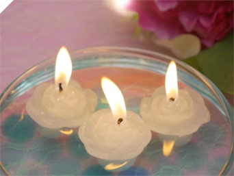 4.5cm Floating Rose Candle White-6/pk
