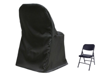 Folding Chair Cover ROUND Top - BLACK