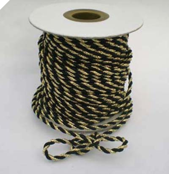 3mm Metallic Cord - Black/Gold