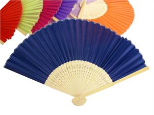 Asian Silk Folding Fans - Navy Blue