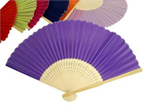 Asian Silk Folding Fans - Purple