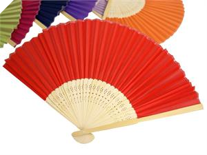 Asian Silk Folding Fans - Red