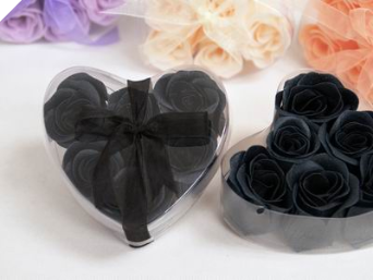 Heart Rose Soap Petals-Black