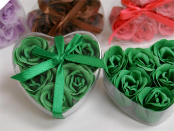 Heart Rose Soap Petals-Emerald Green