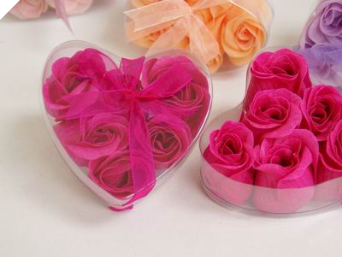 Heart Rose Soap Petals-Fuchsia