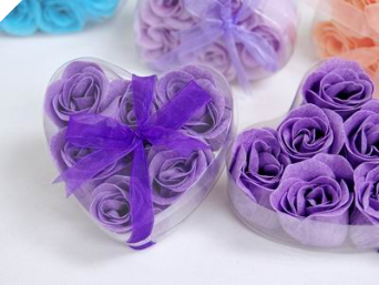 Heart Rose Soap Petals-Purple