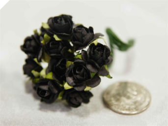 Paper Roses - Black 144/pk