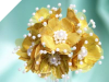 Faux Pearl Flower-Gold.72/pk