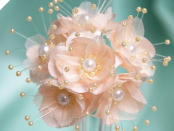 Faux Pearl Flower-Peach.72/pk