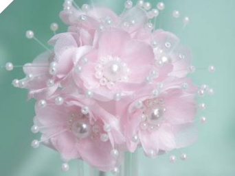 Faux Pearl Flower-Pink 72/pk