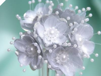 Faux Pearl Flower-Silver.72/pk