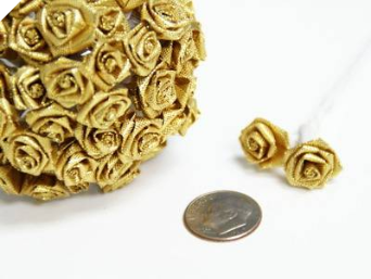 Ribbon Roses-Gold.144/pk