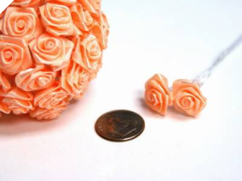 Ribbon Roses-Peach.144/pk