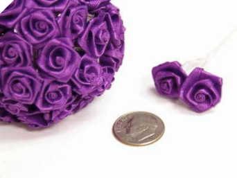 Ribbon Roses-Purple.144/pk