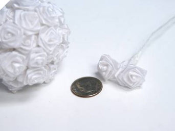 Ribbon Roses-White-144/pk