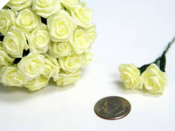 Ribbon Roses-Yellow.144/pk