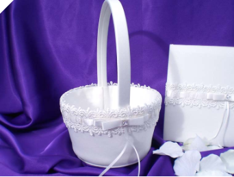 Elegance Wedding Flower Girl Basket - White (Out of stock)