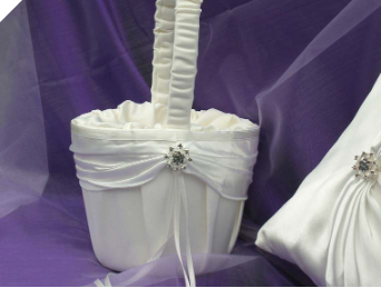 Rhinestone Wedding Flowergirl Basket - Ivory (Out of Stock)