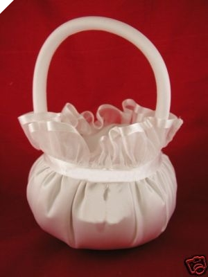 Satin Flower Girl Basket - Ivory (out of stock)