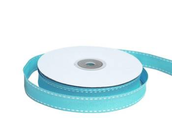 1.58cm Stitched Grosgrain - Turquoise