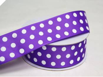 3.81 cm Polka Dot Ribbon-Purple